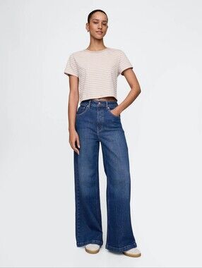 Gap High Rise Wide Leg Stride Jeans 29/8 tall